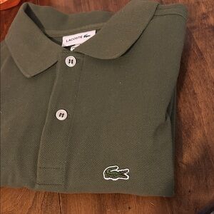 Lacoste Olive Polo Shirt with Crocodile Logo